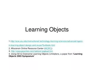 Learning Objects
