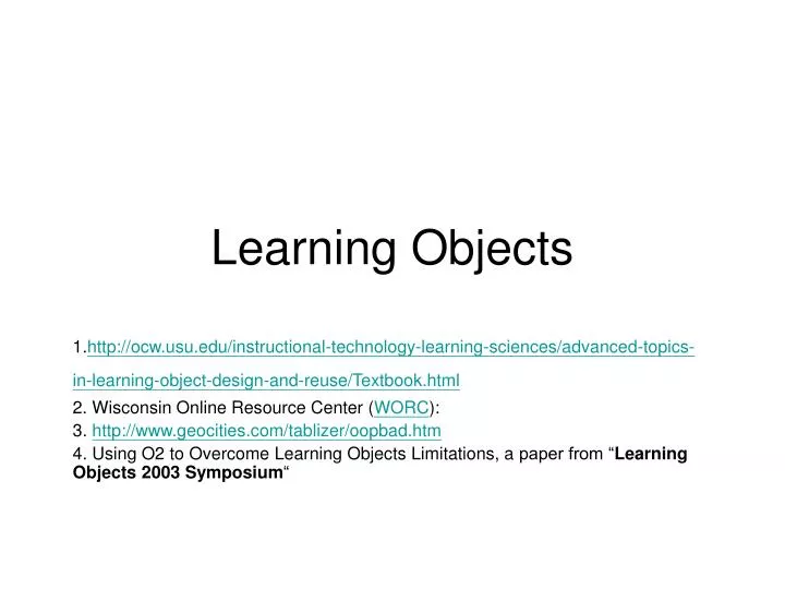 learning objects