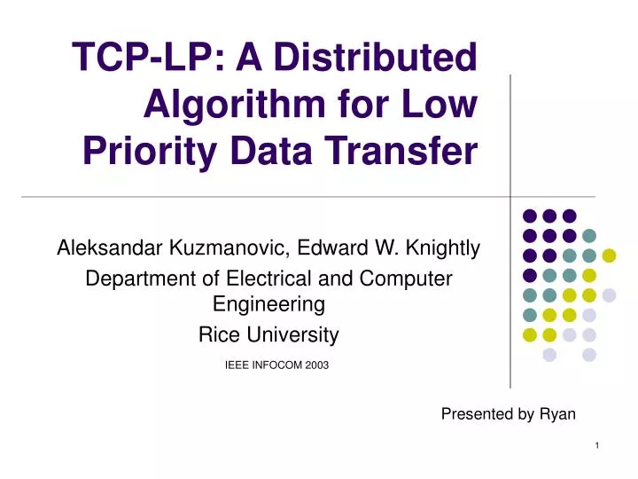 tcp lp a distributed algorithm for low priority data transfer