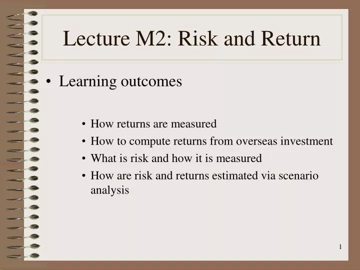 lecture m2 risk and return