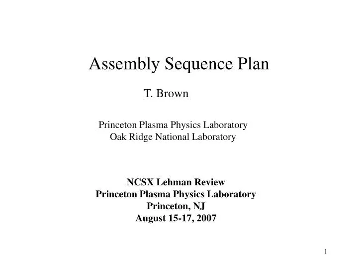 assembly sequence plan