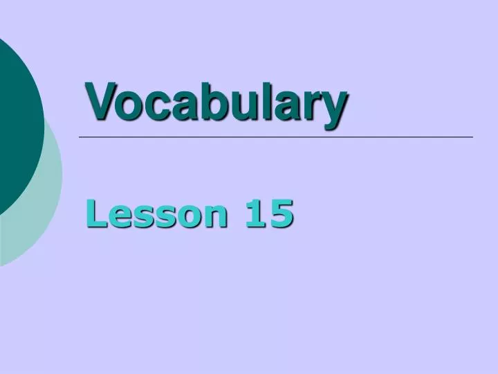 vocabulary