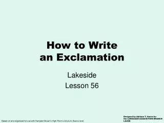 How to Write an Exclamation