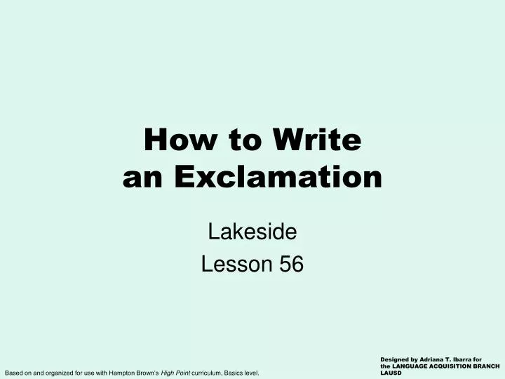 how to write an exclamation