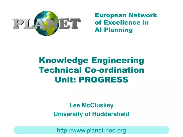 knowledge engineering technical co ordination unit progress