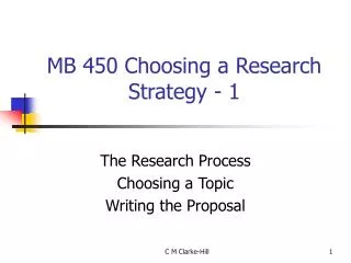 MB 450 Choosing a Research Strategy - 1