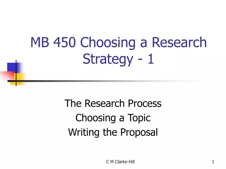 mb 450 choosing a research strategy 1