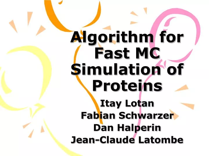 algorithm for fast mc simulation of proteins