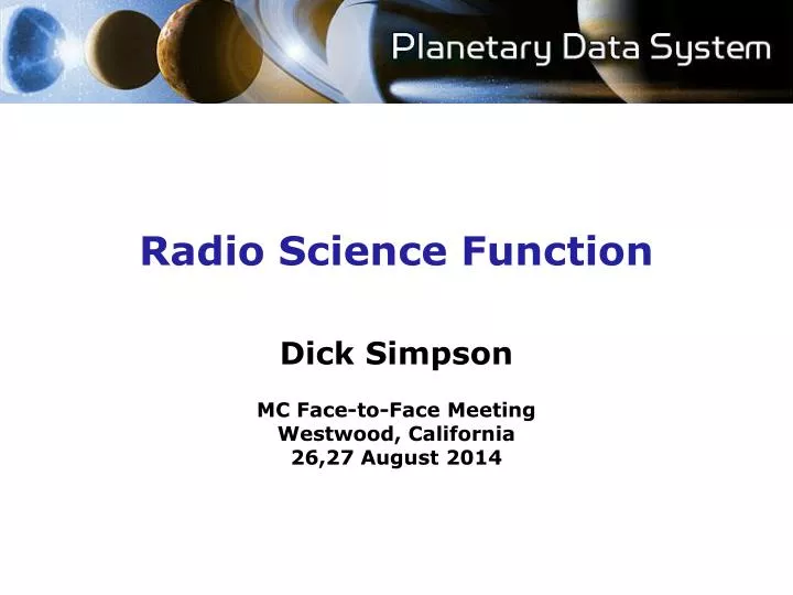 radio science function