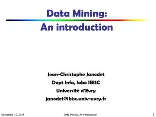 Data Mining: An introduction