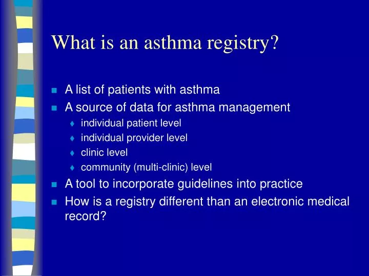 what is an asthma registry