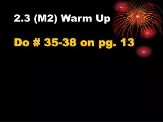 2 3 m2 warm up