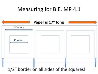 Measuring for B.E. MP 4.1