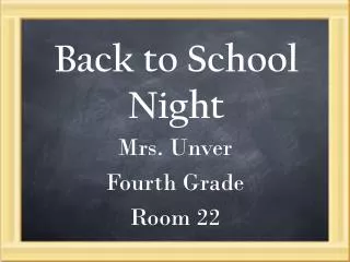 Back to School Night