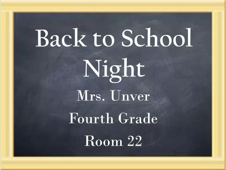 back to school night