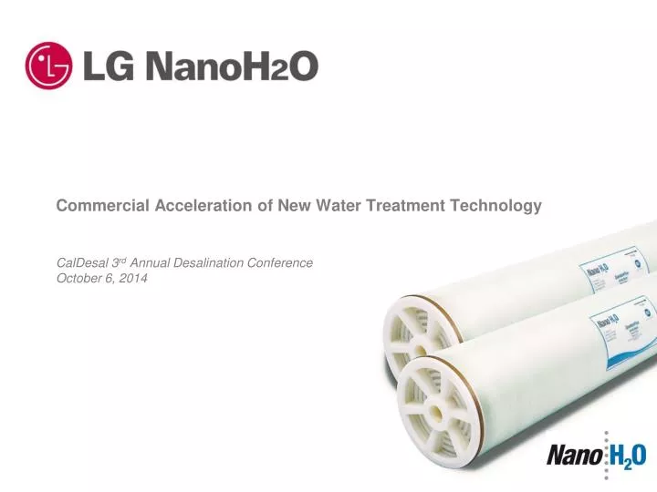 commercial acceleration of new water treatment technology