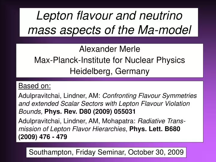 lepton flavour and neutrino mass aspects of the ma model