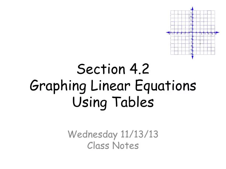 section 4 2 graphing linear equations using tables