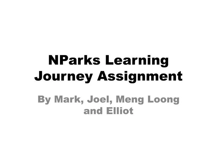 nparks learning journey assignment