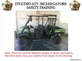 JTF-GTMO ATV (MULES/GATORS) SAFETY TRAINING