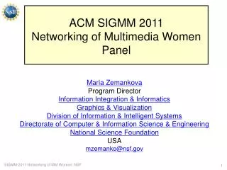 acm sigmm 2011 networking of multimedia women panel