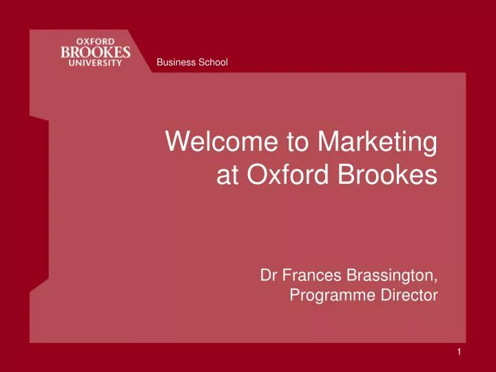 welcome to marketing at oxford brookes
