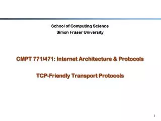 School of Computing Science Simon Fraser University