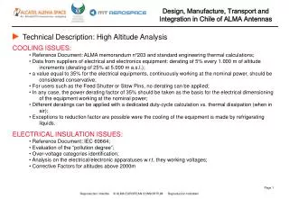 Technical Description: High Altitude Analysis