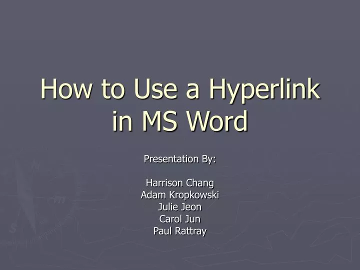 how to use a hyperlink in ms word