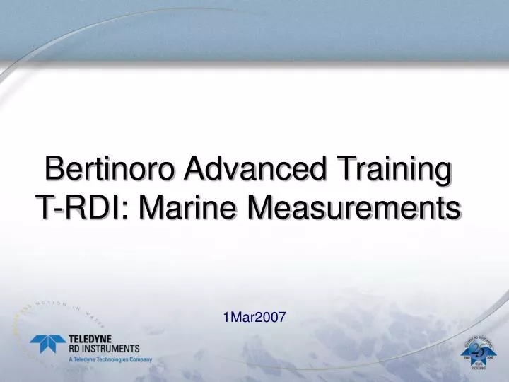 bertinoro advanced training t rdi marine measurements