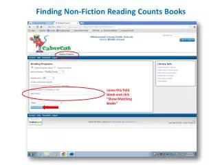 Finding Non-Fiction Reading Counts Books