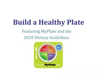 build a healthy plate