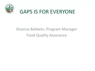 GAPS IS FOR EVERYONE
