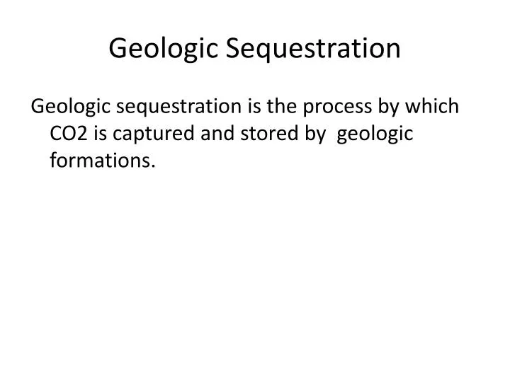 geologic sequestration