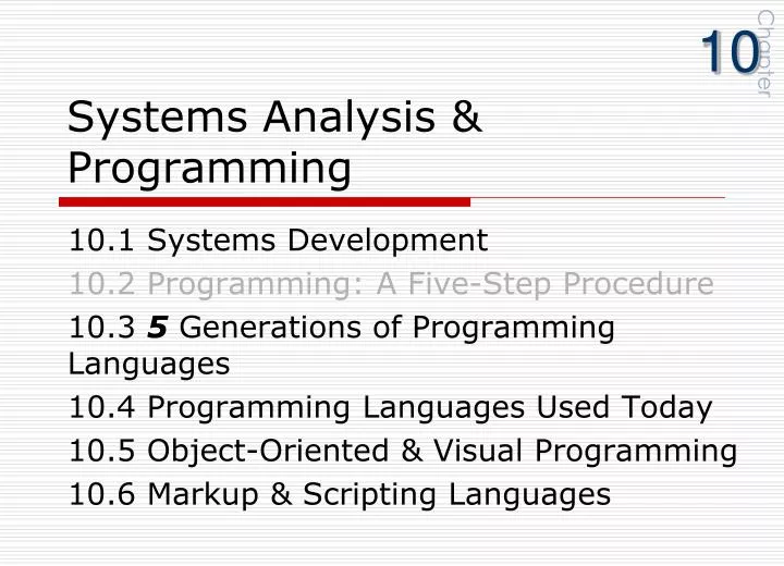 systems analysis programming