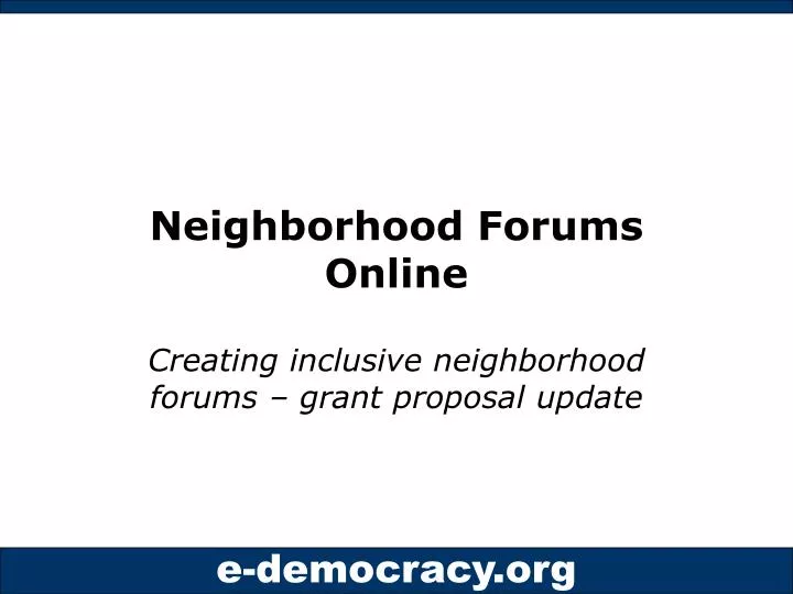 neighborhood forums online
