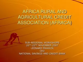 AFRICA RURAL AND AGRICULTURAL CREDIT ASSOCIATION (AFRACA)