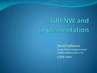 GRI NW and Implementation