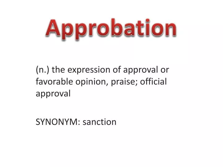 approbation
