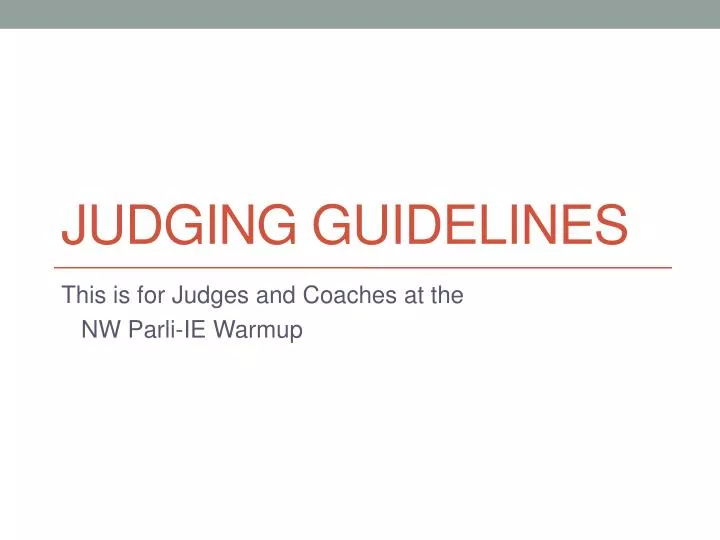 judging guidelines
