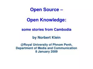 The start of my involvement: How to open access to knowledge