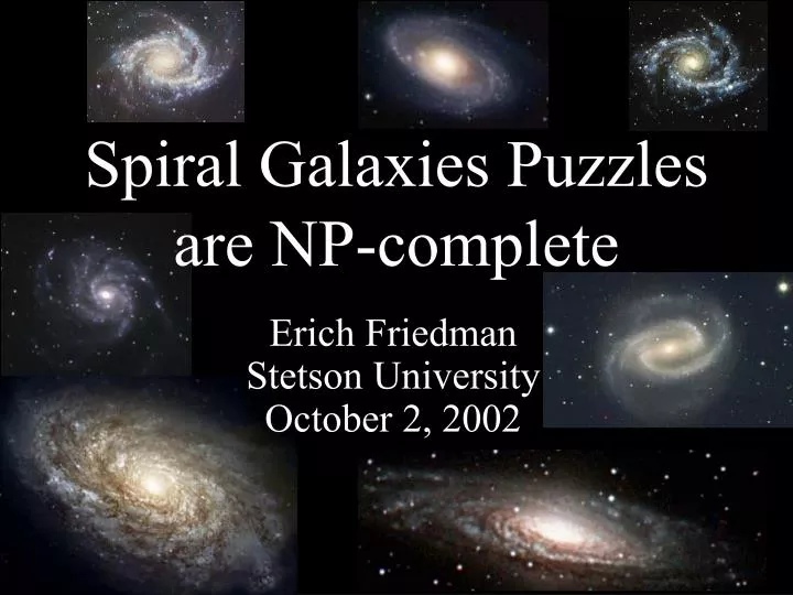 spiral galaxies puzzles are np complete