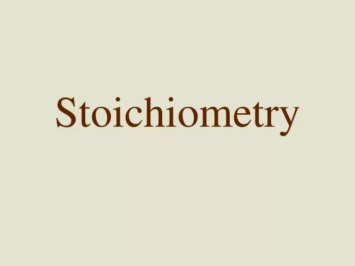 stoichiometry