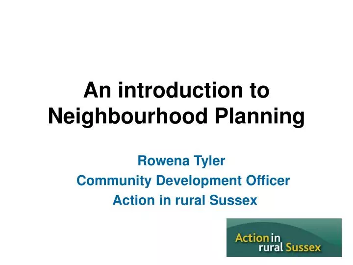 an introduction to neighbourhood planning