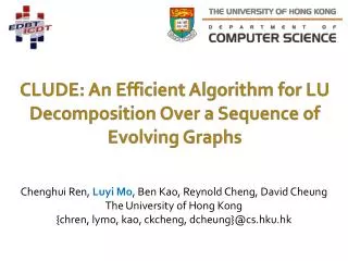 CLUDE: An Efficient Algorithm for LU Decomposition Over a Sequence of Evolving Graphs
