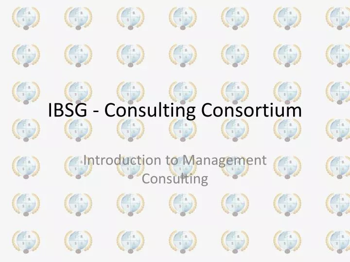 ibsg consulting consortium