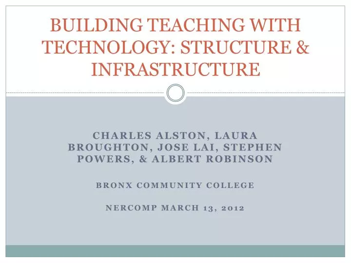 building teaching with technology structure infrastructure