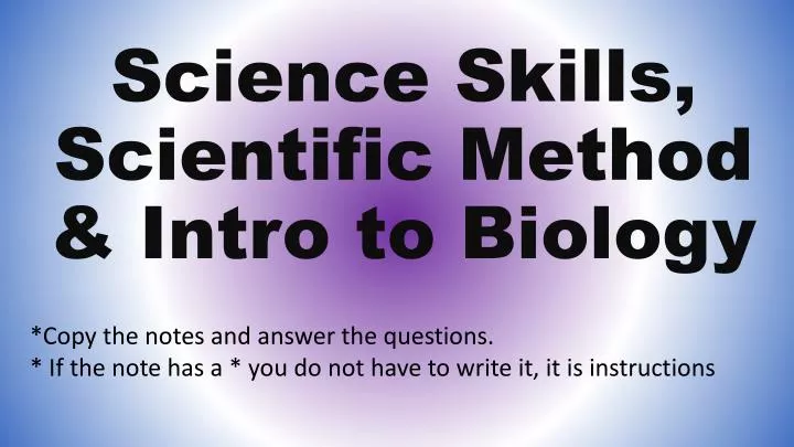 science skills scientific method intro to biology