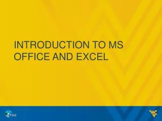 Introduction to ms office and excel