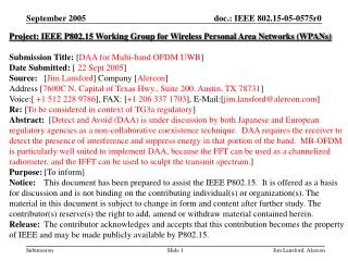 Project: IEEE P802.15 Working Group for Wireless Personal Area Networks (WPANs)